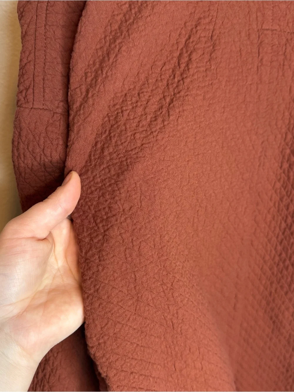Madewell Diamond Jacquard Shaw Blazer in Stained Mahogany 100% Cotton